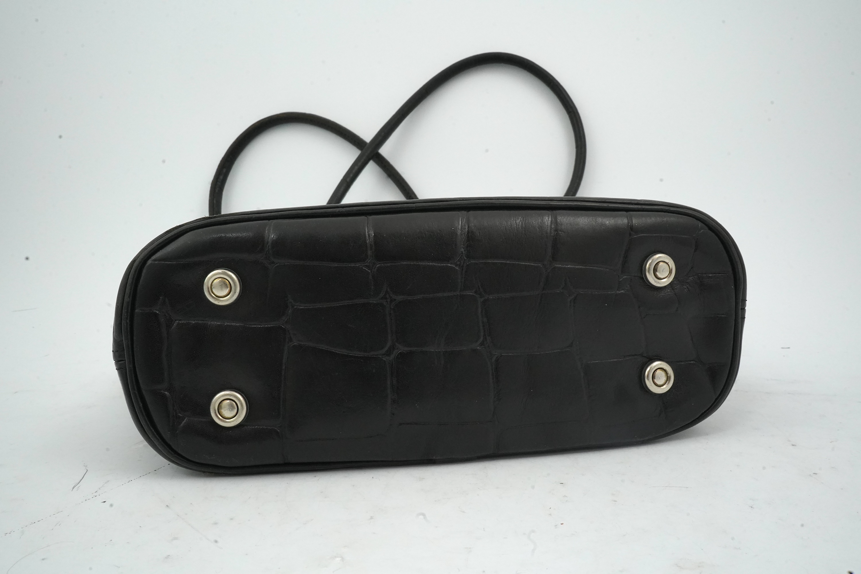 A Mulberry black moc croc shoulder bag